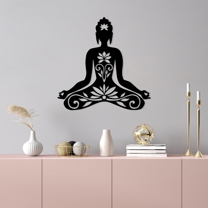Wallity Yoga 5 Escultura de Pared de Metal Negra Wallity Yoga 5 Escultura de Pared de Metal Negra